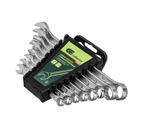 Набор ключей комбинированных, 8-19 мм, CrV, 8 шт Сибртех