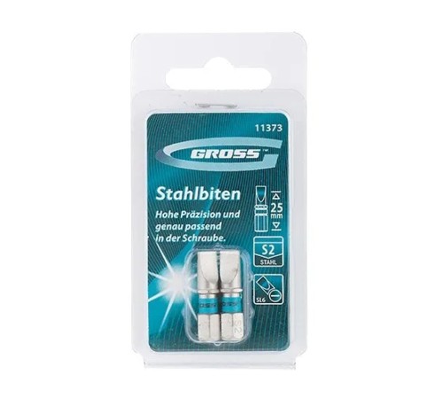 Набор бит SL6 х 25, сталь S2, 2 шт. Gross