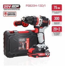 Дрель ударная аккумуляторная бесщёточная P.I.T. PSB20H-13D (1 АКБ, ЗУ)