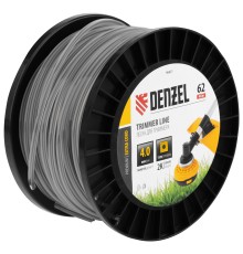 Леска для триммера двухкомпонентная квадрат, 4,0мм х 62м, на DIN катушке EXTRA CORD Denzel