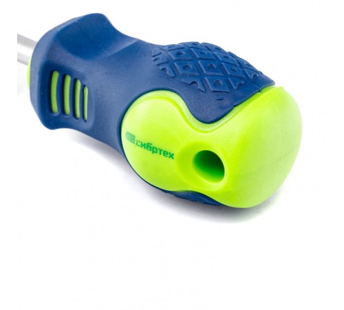 Отвертка, SL6 х 38 мм, CrV, двухкомпонентная рукоятка Сибртех