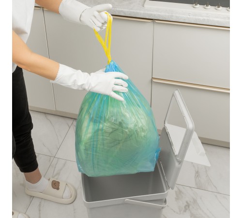 Пакеты для мусора с завязками 35 л x 15 шт. синие, Home Palisad Пакеты для мусора с завязками 35 л x 15 шт. синие, Home Palisad