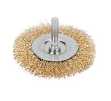 Щетка для дрели, 75 мм, плоская со шпилькой, латунированная витая проволока Matrix