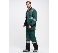 Костюм Виват-1 Премиум AR (тк.Смесовая,240) брюки, зеленый/черный/серый