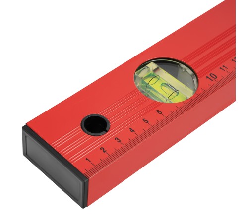 Уровень алюминиевый, 600 мм, 3 глазка, красный, линейка Matrix