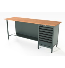 RUNTEC RTS20F-TS7-NS-7016 Верстак серии Standart, 2000 мм, фанера, тумба с дверью, серый RAL 7016