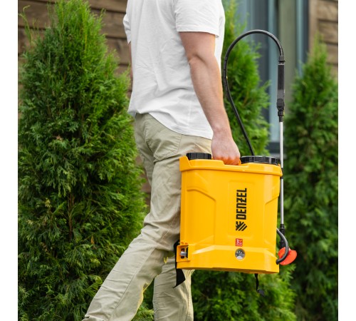 Опрыскиватель ранцевый аккумуляторный DP-10LA, 10 л, 12 В, 8 Ач Denzel