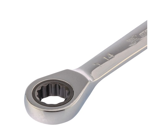 Ключ накидной трещоточный, 14 x 17 мм, CrV, зеркальный хром Matrix