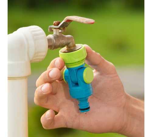 Адаптер штуцерный, шарнирный, с переключателем, 1/2-1'', Palisad Luxe