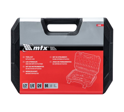 Набор инструментов 94 предмета, CrV, 1/2", 1/4" MTX