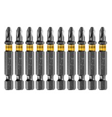 Бита PH2х50, сталь легированная S2, 20 шт., пластиковая коробка, , Е 6,3 Denzel