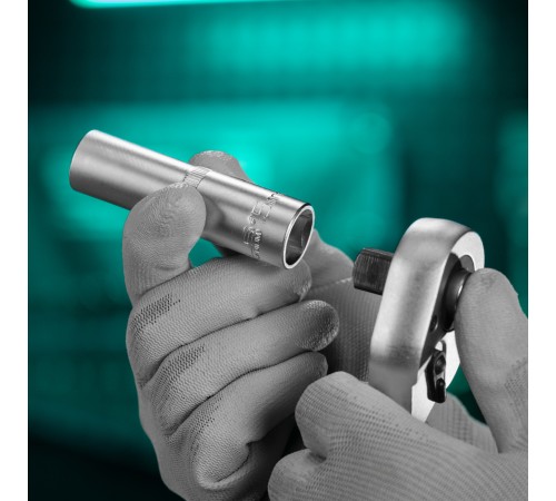 Головка торцевая удлиненная, 15 мм, шестигранная, CrV, под квадрат 1/2 Stels