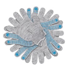 Перчатки трикотажные, х/б, 200 пар, ПВХ точка, 4 нити, 10 класс Сибртех