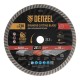 Диск алмазный отрезной DENZEL Турбо, ф230 х 22.2 мм, сухой рез, HWD92, турбированная рабочая часть, круг, 731140