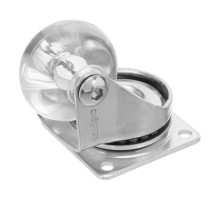 Колесо ПУ прозрачное поворотное d-35 мм, крепление платформенное Сибртех