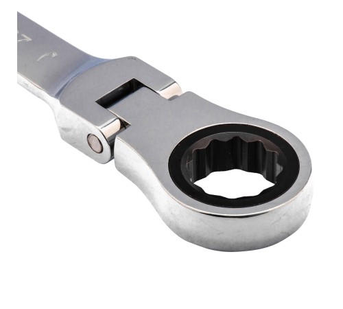 Ключ комбинированный трещоточный, 8 мм, CrV, шарнирный, зеркальный хром Matrix Professional