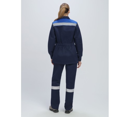 Костюм женский Весна-1 СОП CH (тк.Смесовая,210) брюки, т.синий/васильковый