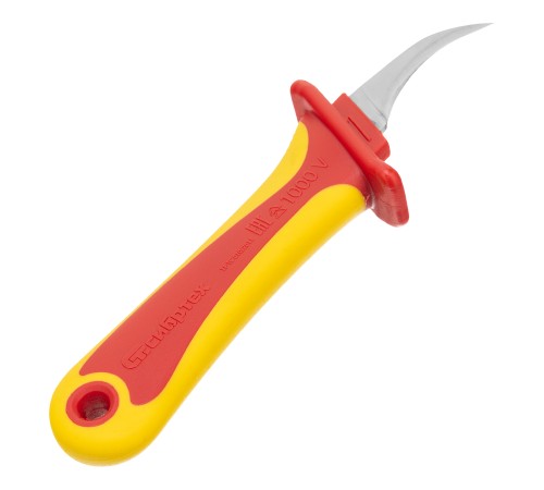 Нож диэлектрический до 1000 В, серповидная рабочая кромка полотна Сибртех