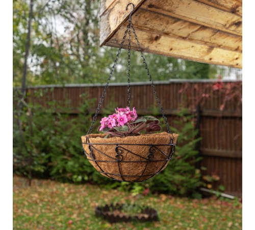 Подвесное кашпо с орнаментом, 30 см, с кокосовой корзиной Palisad