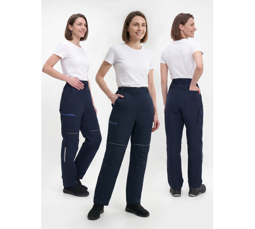 Брюки женские ProfLineSpecialist (тк.Смесовая,240), т.синий/васильковый