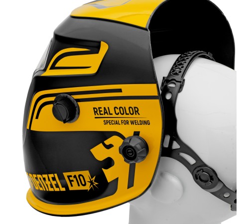 Щиток защитный лицевой (маска сварщика) F10, см. окно 100х96, Real Color, DIN 4-8/9-13 Denzel