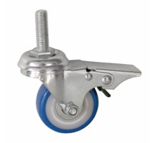 Колесо аппаратное поворотное SCtvb 25 50 мм с болтом и тормозом (синяя резина)