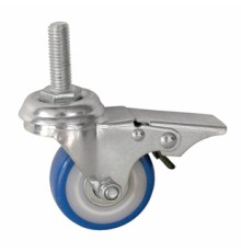 Колесо аппаратное поворотное SCtvb 25 50 мм с болтом и тормозом (синяя резина) Колесо аппаратное поворотное SCtvb 25 50 мм с болтом и тормозом (синяя резина)