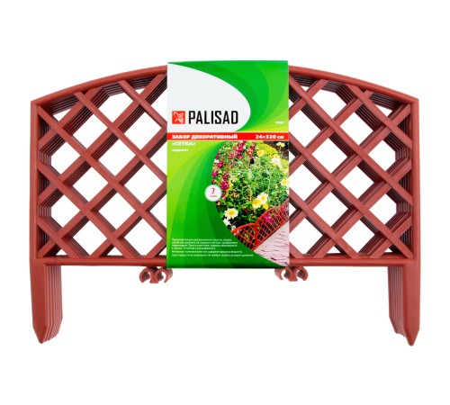Забор декоративный "Сетка", 24 х 320 см, терракот, Palisad