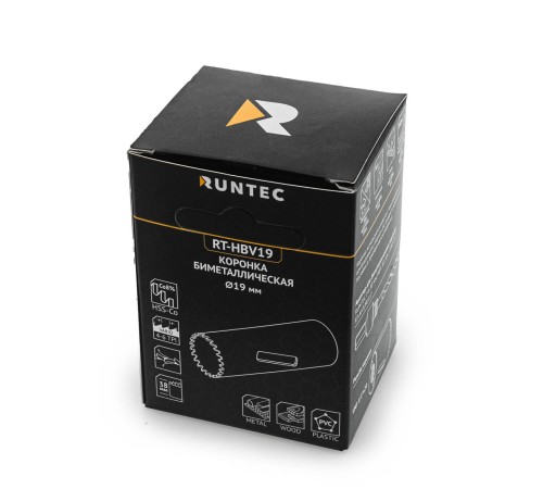 RUNTEC RT-HBV19 Коронка биметаллическая 19 мм RUNTEC BiM HSS-Co8, 4-6 TPI RUNTEC RT-HBV19 Коронка биметаллическая 19 мм RUNTEC BiM HSS-Co8, 4-6 TPI