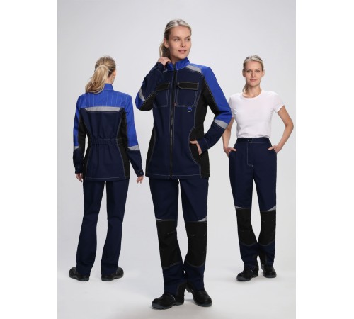 Костюм женский Формула-1 IMP (тк.Смесовая,240) брюки, т.синий/васильковый/черный