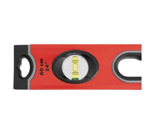 Уровень алюминиевый, 600 мм, 3 глазка, ударопрочные заглушки, двухкомпонентные ручки Matrix ProFI