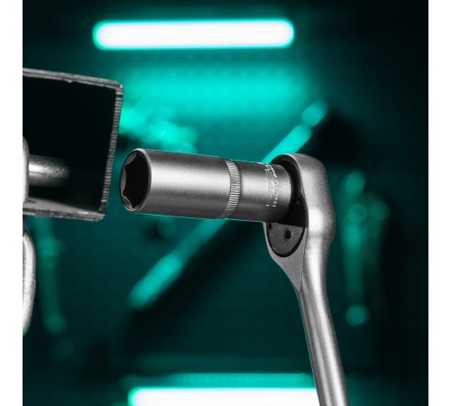 Головка торцевая удлиненная, 21 мм, шестигранная, CrV, под квадрат 1/2 Stels