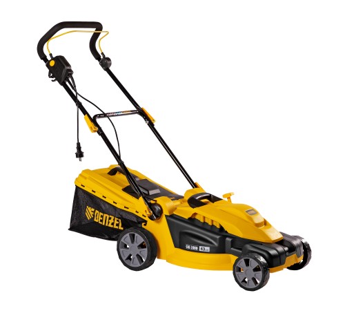 Газонокосилка электрическая GM-2000, 2000 Вт, ширина 43 см, 6 уровней, травосборник 45 л. Denzel