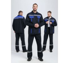 Костюм ИТР СОП UZ (тк.Саржа,250) брюки, т.синий/васильковый