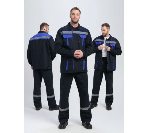 Костюм ИТР СОП UZ (тк.Саржа,250) брюки, т.синий/васильковый Костюм ИТР СОП UZ (тк.Саржа,250) брюки, т.синий/васильковый
