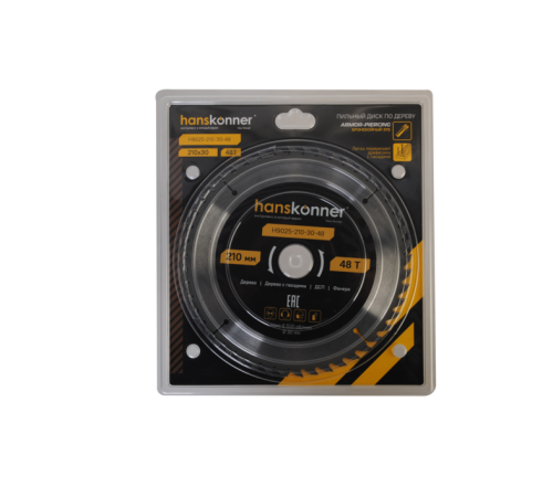 Пильный диск по дереву ArmorPiercing 210x30мм, 48 зубьев, Hanskonner Пильный диск по дереву ArmorPiercing 210x30мм, 48 зубьев, Hanskonner