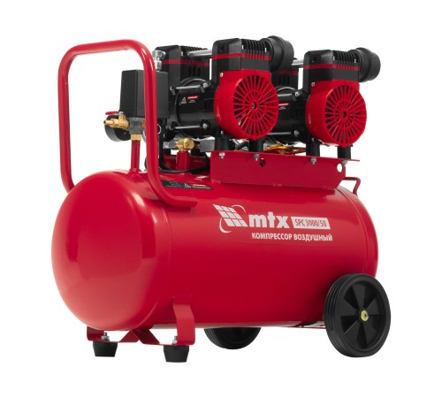 Компрессор безмасляный малошумный SPC 3000/50, 3000 Вт, ресивер 50 л, 520 л/мин// MTX