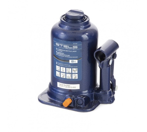 Домкрат гидравлический бутылочный телескопический, 8 т, подъем 170-430 мм Stels