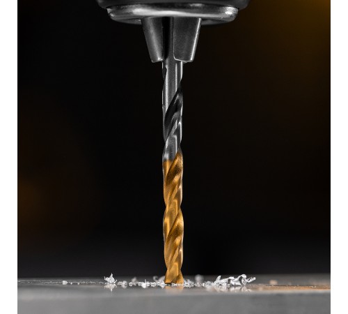 Сверло спиральное по металлу 4,2 x 75мм, Р6М5, Golden Tip, многогранная заточка Denzel