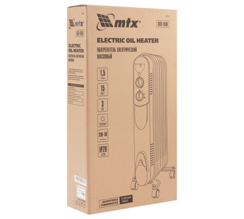 Масляный обогреватель MTX OCH-1500, 230 В, 1500 Вт // MTX Масляный обогреватель MTX OCH-1500, 230 В, 1500 Вт // MTX