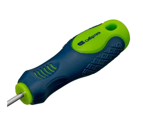 Отвертка, SL3 х 80 мм, CrV, двухкомпонентная рукоятка Сибртех