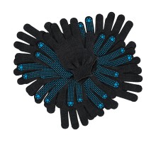 Перчатки трикотажные, х/б, 200 пар, ПВХ точка, 4 нити, 10 класс Сибртех