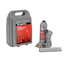 Домкрат гидравлический бутылочный, 2 т, h подъема 181-345 мм, в пластиковом кейсе Matrix