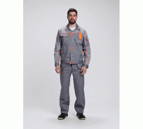 Костюм Союз-Профессионал-2 CH МВО (тк.Смесовая,240) п/к, серый/св.серый/оранжевый