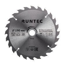 RUNTEC RT-190x2.2/1.4x30/24T Диск пильный по дереву RUNTEC (190х30 мм 24T)