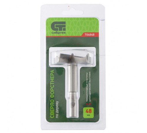 Сверло Форстнера по дереву, 48 мм, цилиндрический хвостовик Сибртех