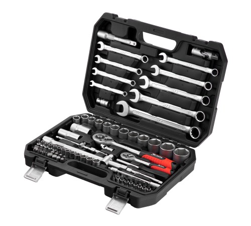 Набор инструментов, 1/2", 1/4", пластиковый кейс, 82 предмета MTX
