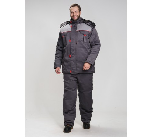 Костюм зимний Фаворит-1 (тк.Смесовая,210) брюки, т.серый/св.серый