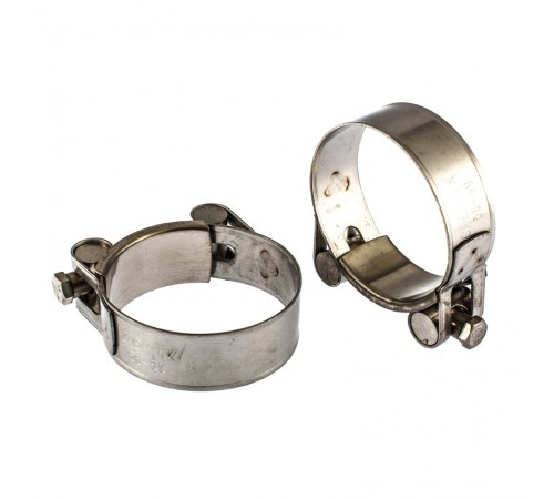 Хомуты металлические, силовые 56-59 мм, ширина 22 мм, шарнирный, W4, 2 шт Сибртех