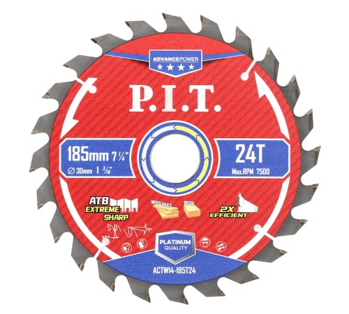 Диск пильный по дереву P.I.T. ACTW14-185T24